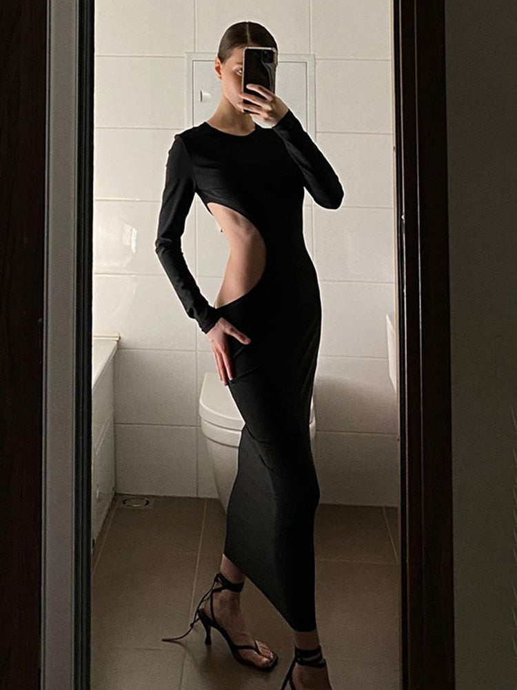 Vesper Cutout Round-Neck Maxi Dress