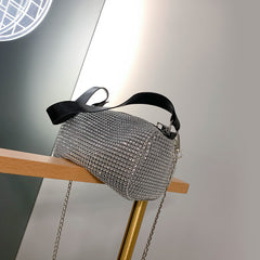 Rhinestone Crossbody Bag Shiny Chain Evening Clutch Shoulder Pouch