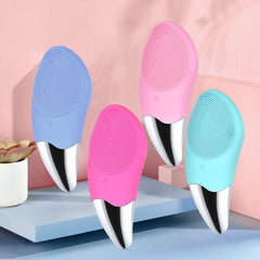 Mini Electric Cleansing Brush Silicone Sonic Face Cleaner Deep Pore Cleaning Skin Massager