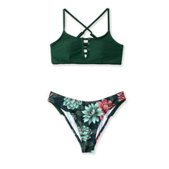 Cutout Low-waist Bikini Sets Floral