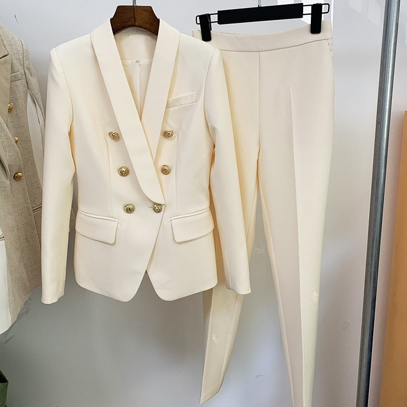 Adeline Double-Breasted Blazer & Pants Two-piece