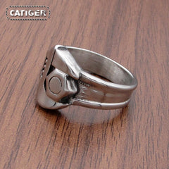 Stainless Steel Biker Mechanic Spanner Wrench Ring