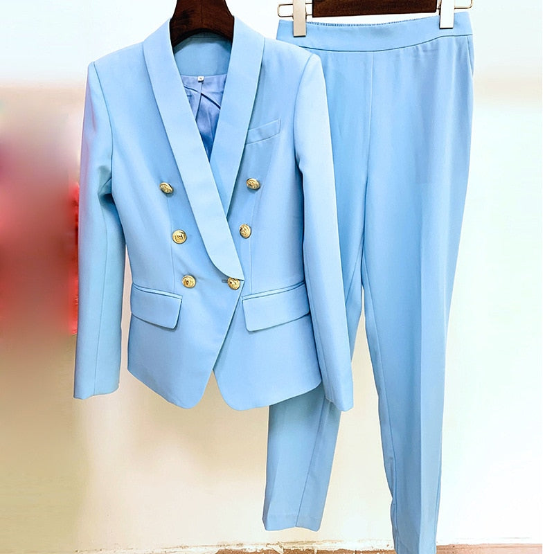 Adeline Double-Breasted Blazer & Pants Two-piece