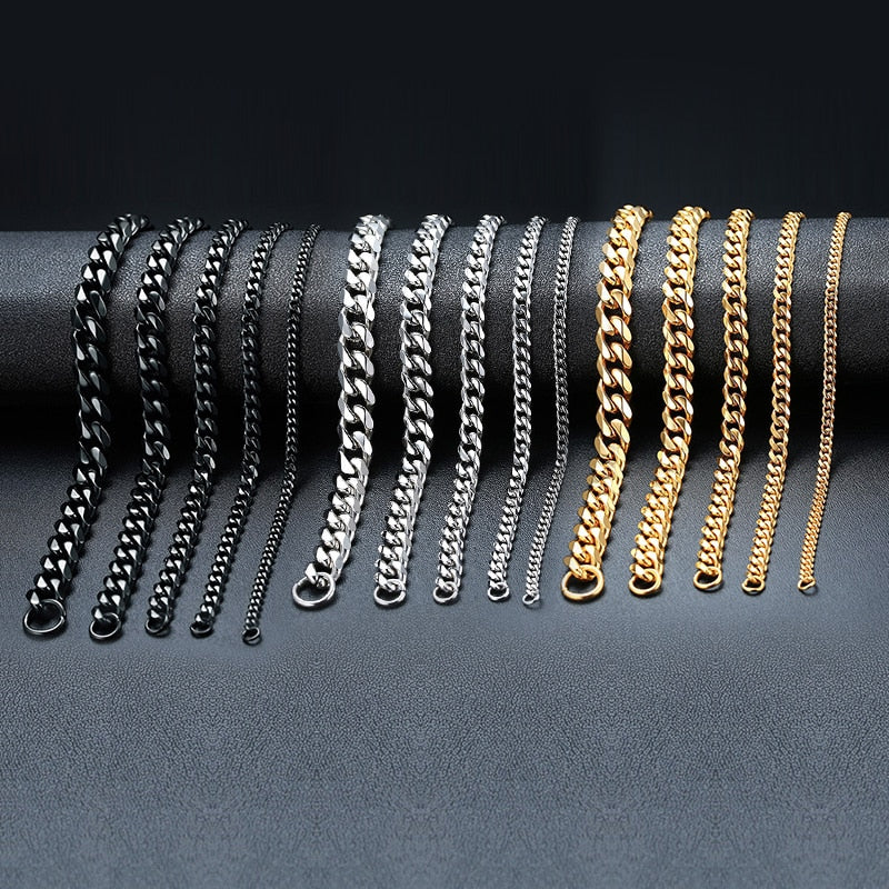 Rocco Chunky Stainless Steel Cuban Bracelet Collection