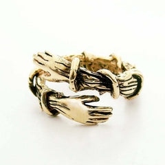 Gothic Hug Muscle Hands Rings Adjustable Open Cuff Ring Couple Rings