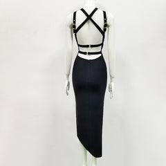 Sexy Bandage Dress Women 2022 New Elegant Spaghetti Strap Black Bodycon Dress Casual Party Dress Vestidos