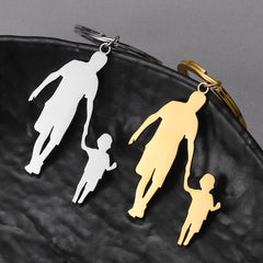 Stainless Steel Custom DIY Keychain I Love You Dad Picture Keyring Father Day Gift Birthday Present for Father From Daughter Son