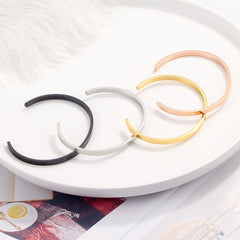 Unisex Simple Stainless Steel Opening Bangle Bracelet