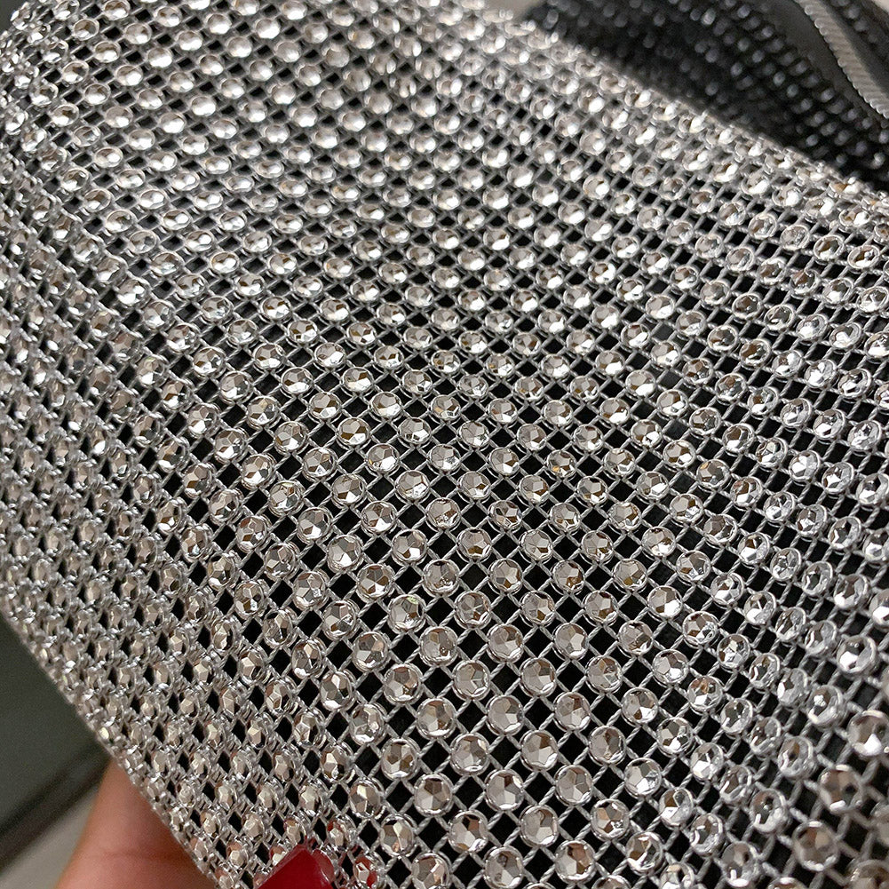 Rhinestone Crossbody Bag Shiny Chain Evening Clutch Shoulder Pouch