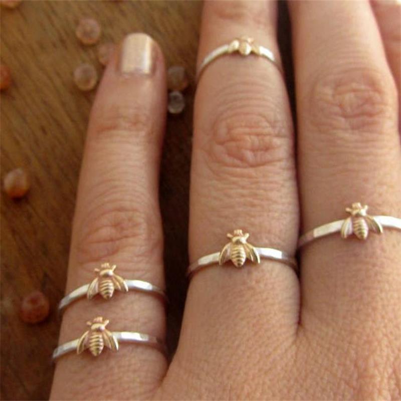 Exquisite Small Gold Color Bee Women Ring