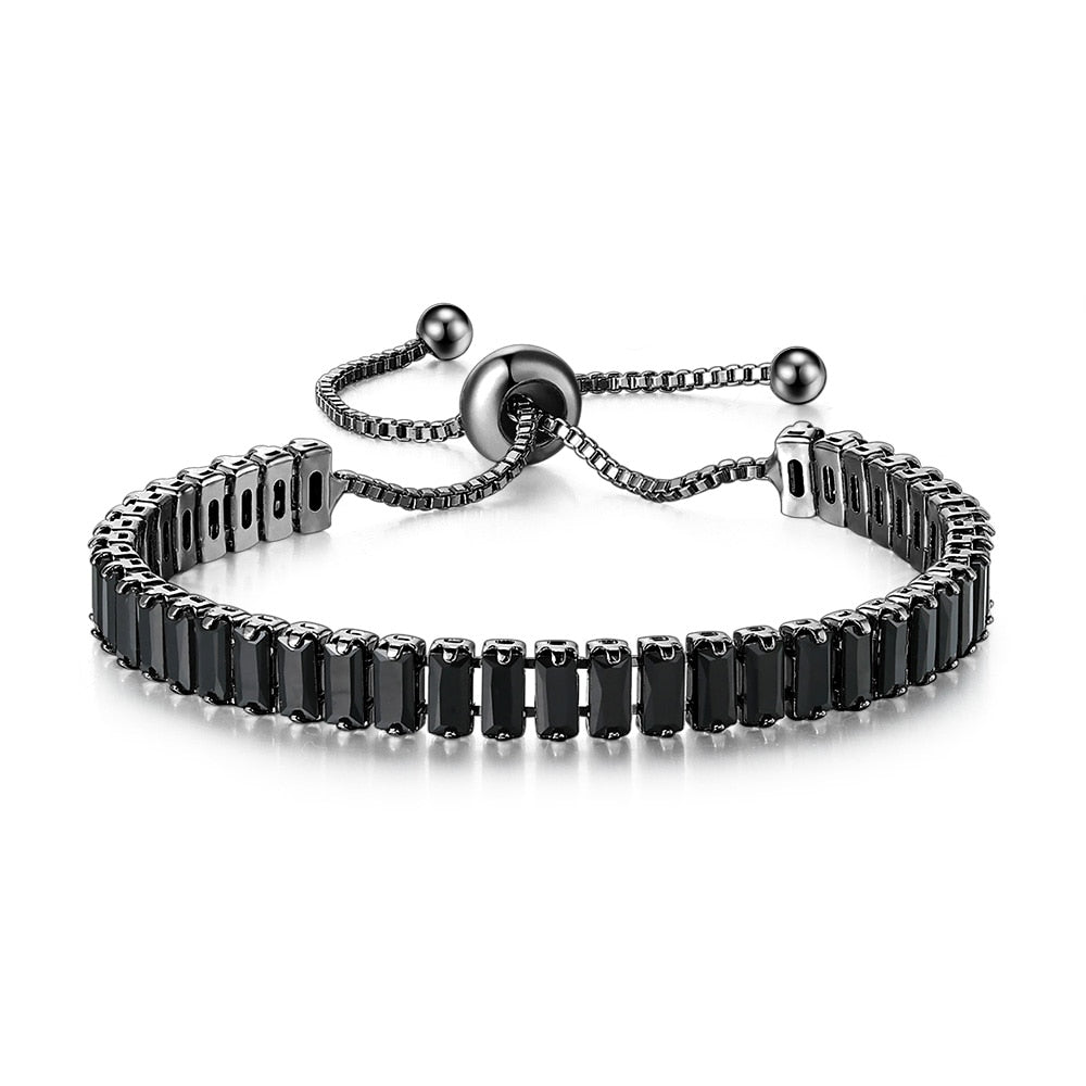 Noire Black Crystal Adjustable Bangle Collection