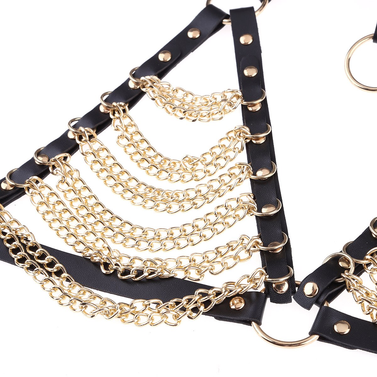 Women Leather Harness Belt Chain Body Bondage Straps Sexy Harness Adjustable Gothic Harajuku Erotic Garter Belt Lingerie Bra