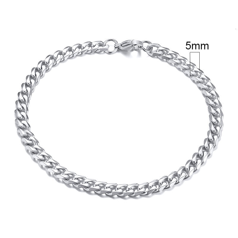 Rocco Chunky Stainless Steel Cuban Bracelet Collection