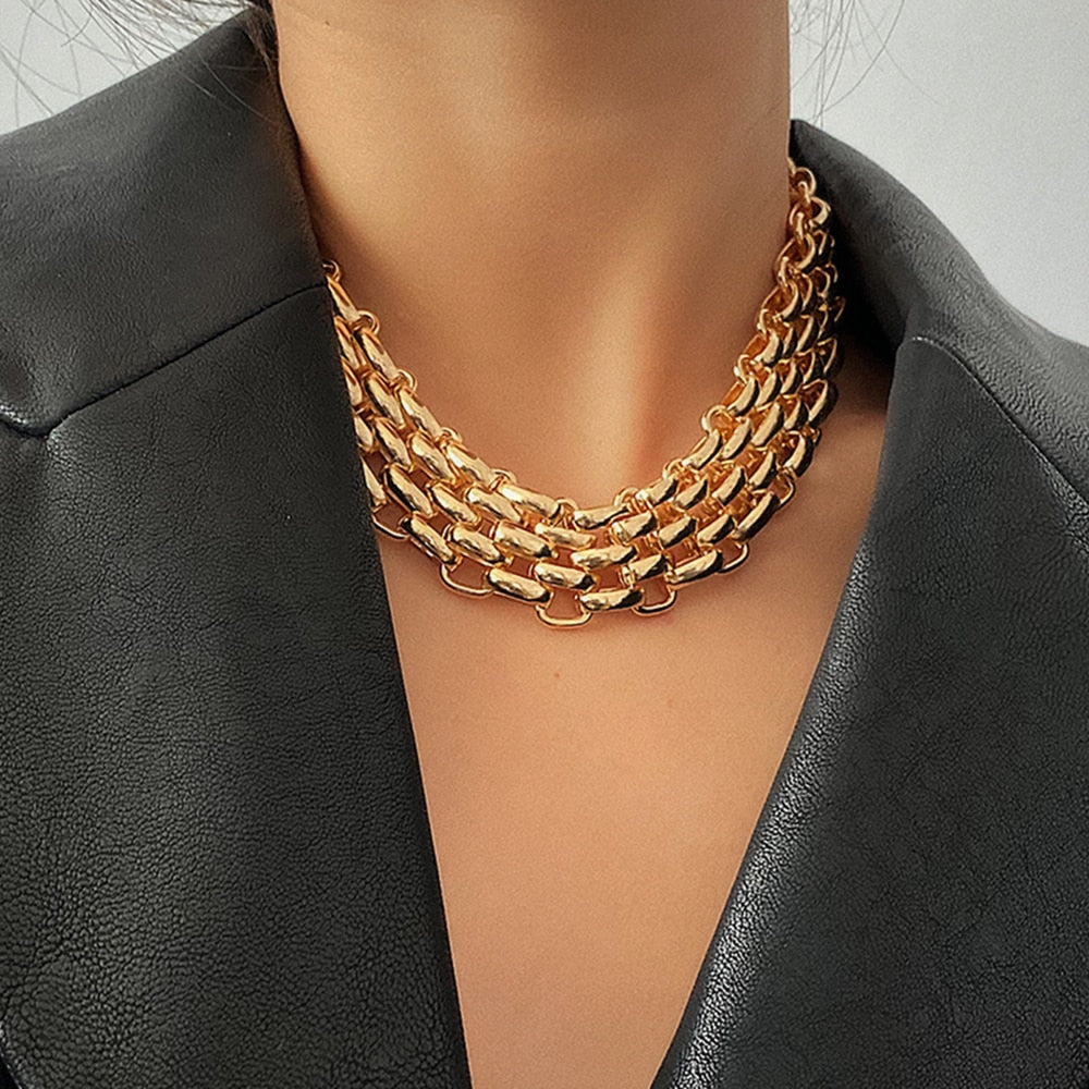 Vesper Chunky Chain Choker Necklace