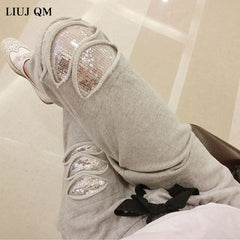 Harlan Pants Stretch Sequins Casual Pants Female