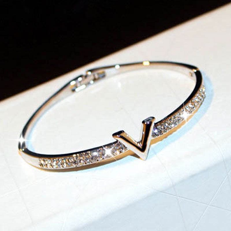 Simple Micro Inlaid Diamond Word Bracelets Secondary image