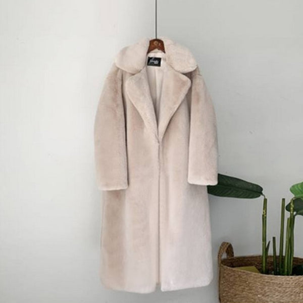 Aurelia Longline Faux-Fur Belted Coat One-piece