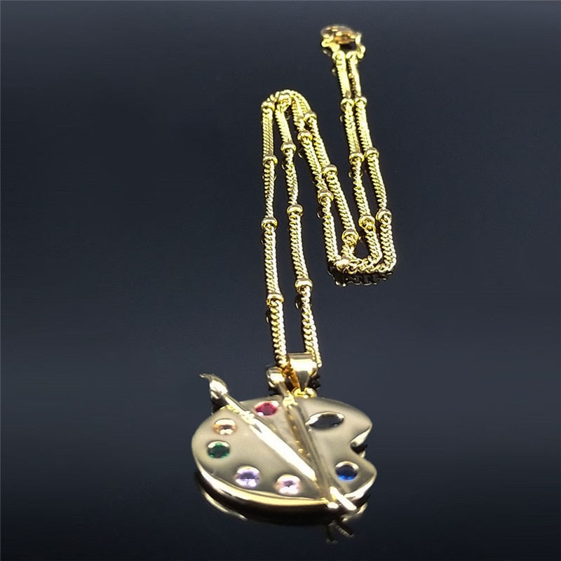 Paloma Artist Palette Zircon Pendant Necklace