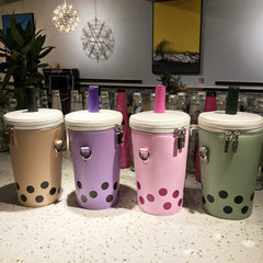 Cute Milk Tea Women&#39;s Shoulder Crossbody Bag Drink Cup Design Ladies Autumn Winter Cartoon Printing Pu Leather Messenger Bags