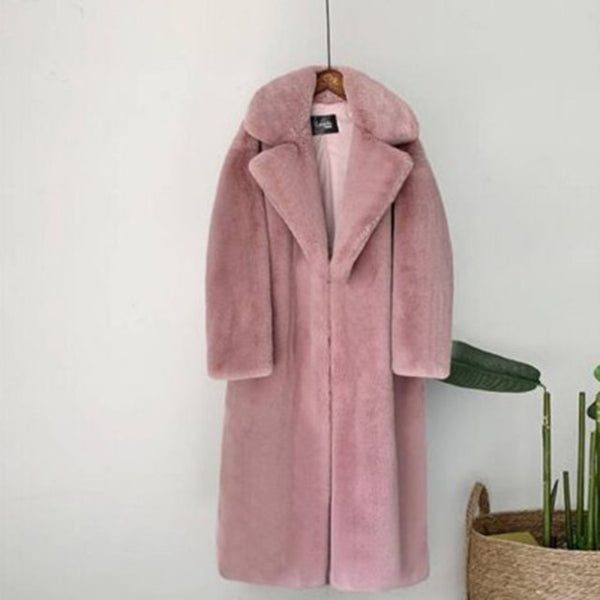 Aurelia Longline Faux-Fur Belted Coat One-piece