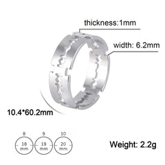 COOLTIME Stainless Steel Blade Men&#39;s Ring Rock Punk Razor Rings for Women Couple Ring Party Fashion Jewelry Gifts Wholesale
