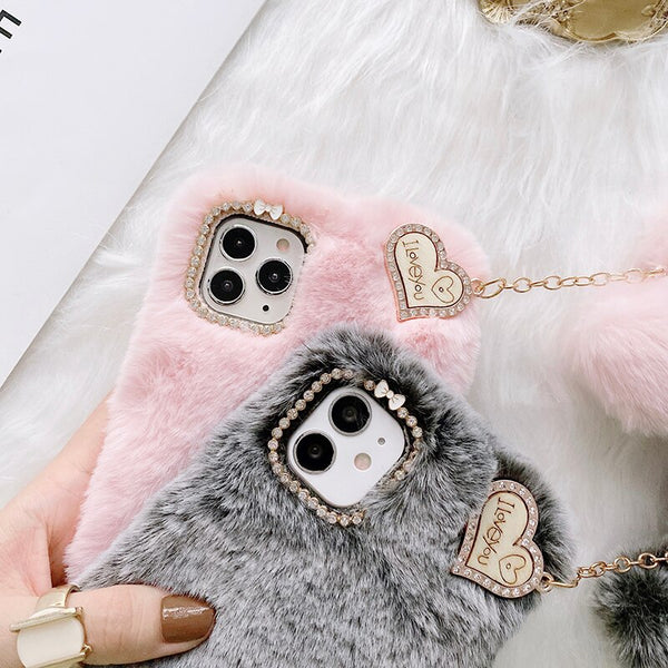 Amorette Plush Heart Pendant iPhone Case