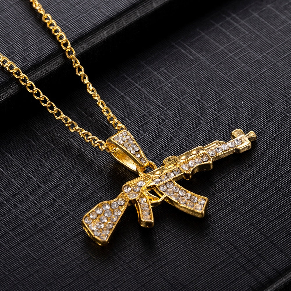 Fast and Furious Movies Actor Dominic Toretto  Rhinestone Cross Crystal Pendant Chain Necklace Men Jewelry