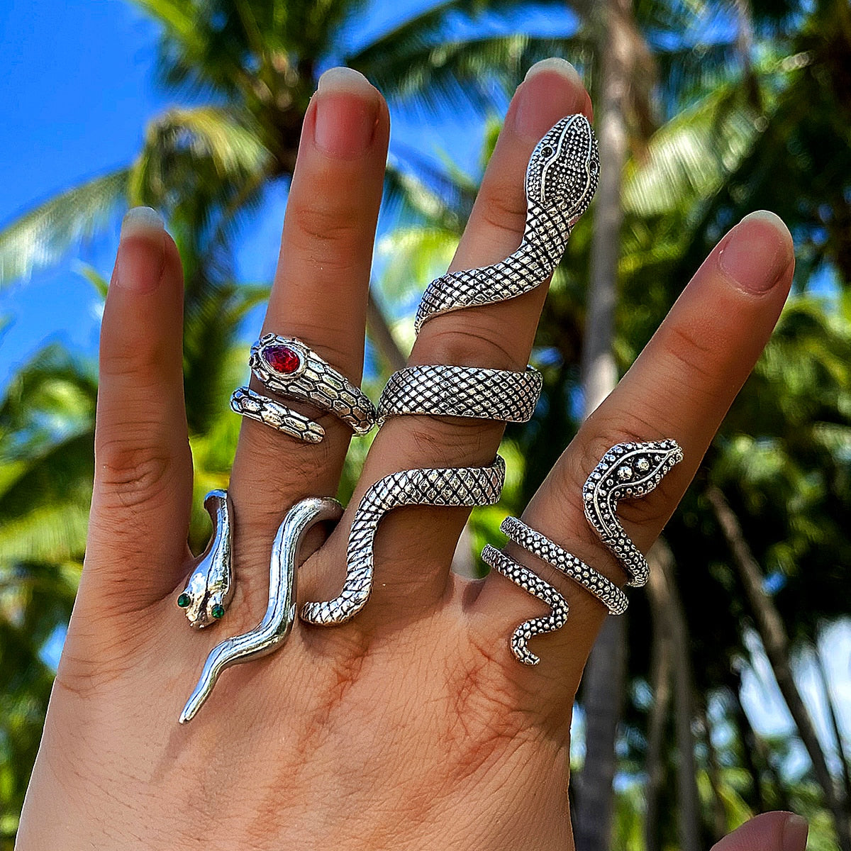 4pcs/set Bohe Snake Ring Sets
