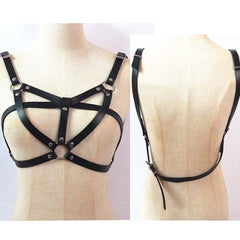 Women Leather Harness Belt Chain Body Bondage Straps Sexy Harness Adjustable Gothic Harajuku Erotic Garter Belt Lingerie Bra
