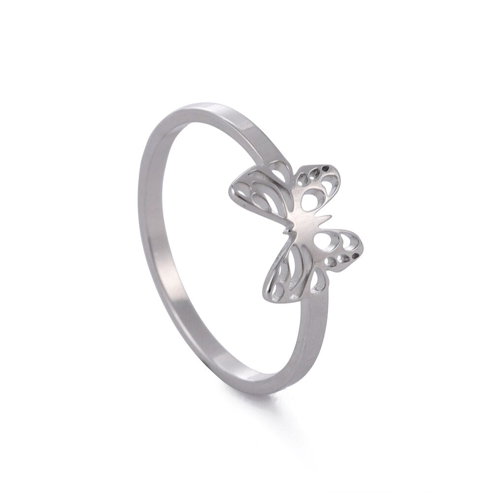 Mariposa Cutout Butterfly Stainless Steel Ring