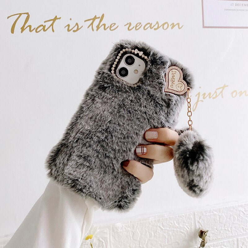 Amorette Plush Heart Pendant iPhone Case