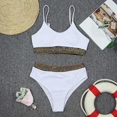 High Waist Bikini Set Swimwear Women Swimsuit Female 2021 New Sexy Ribbed Bikini Patchwork Bathing Suits Summer Beach Wear Swim