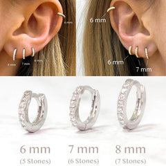 Aide 925 Sterling Silver Clear Zircon Circle Round Stud Earrings For Women Party Wedding Ear Bone Buckle Charm Earring Jewelry