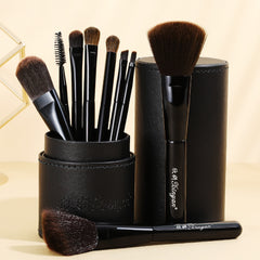 Makeup Brush Set Blush Eyeshadow Concealer Lip Cosmetics Make up with Shiny Case Powder