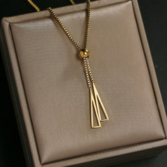 316L Stainless Steel New Fashion Upscale Jewelry Pull Adjustment Sexy Tassel Charms Chain Choker Necklaces Pendants For Women