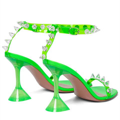 Transparent Sandals Crystal Clear heeled Shoes High heels Gladiator Sandals