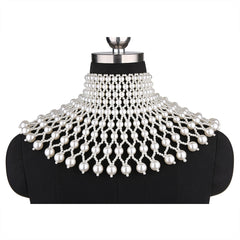 Sexy Women&#39;s Pearl Body Chains Bra Shawl Fashion Adjustable Size Shoulder Necklaces Tops Chain Wedding Dress Pearls Body Jewelry