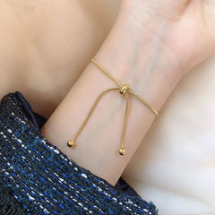 Simple Gold Pull-out Adjustable Bracelet