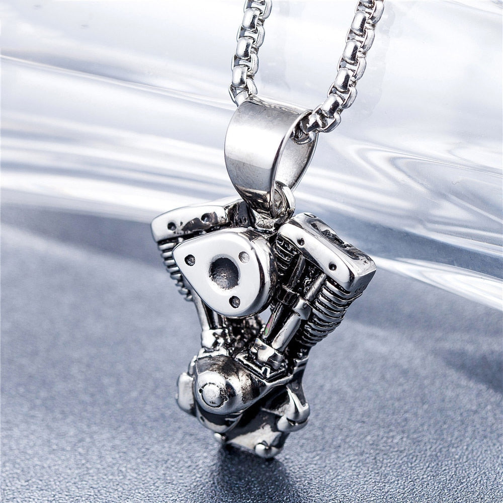 Stainless Steel Motorcycle Engine Punk Pendant Main image