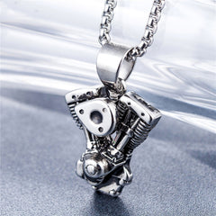 Stainless Steel Motorcycle Engine Punk Pendant