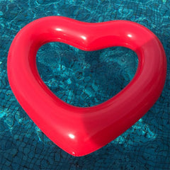 2021 Top Inflatable Swim Ring Red Heart-Shape Floating Tools Swimming Pool Life Buoy
