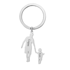 Stainless Steel Custom DIY Keychain I Love You Dad Picture Keyring Father Day Gift Birthday Present for Father From Daughter Son
