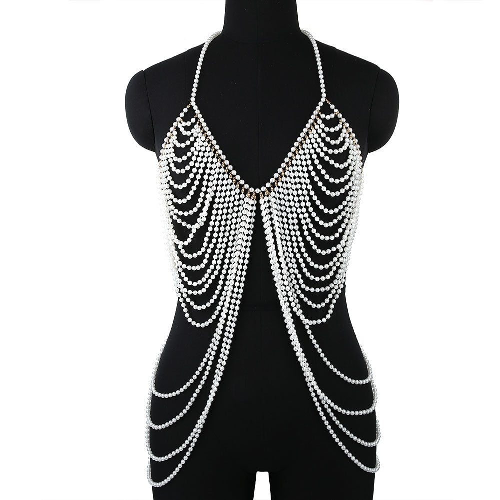 Aurette Pearl-Drape Body Chain Collection