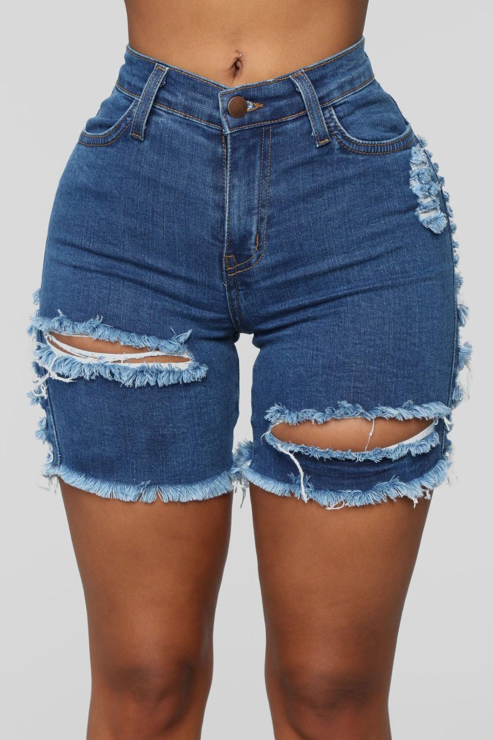 Summer woman trendy Ripped denim shorts fashion sexy high waist jeans shorts street hipster shorts clothes S-2XL 2020 new