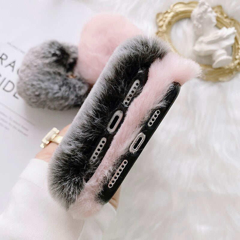 Amorette Plush Heart Pendant iPhone Case