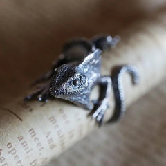 Fashion Creative Design Personality Lizard Opening Ring Men&#39;s Punk Rock Hip Hop Jewelry