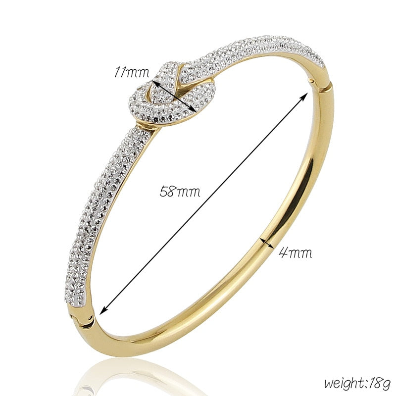 Infinity Crystal Knot Bangle