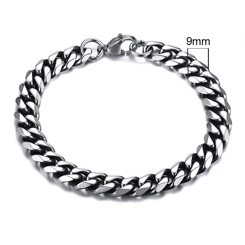 Rocco Chunky Stainless Steel Cuban Bracelet Collection