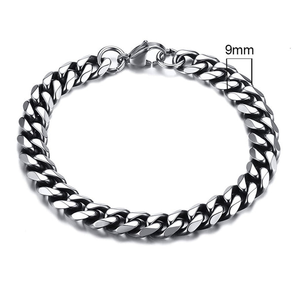 Rocco Chunky Stainless Steel Cuban Bracelet Collection