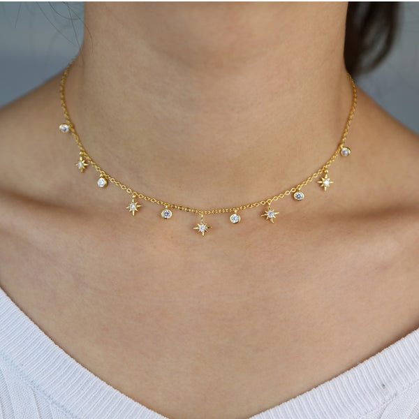 Star Charm Choker Necklace